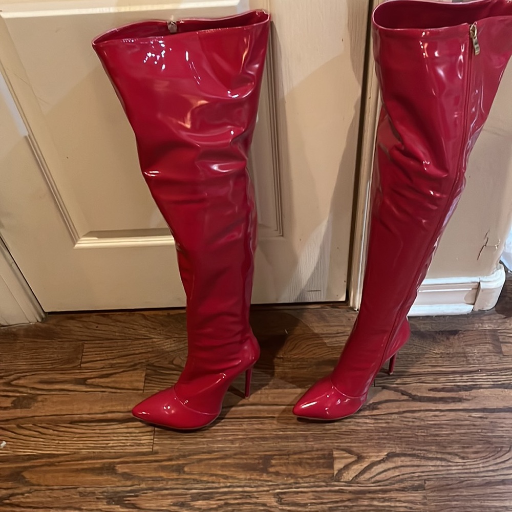 Red Over the Knee Boots